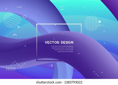 Colorful design. Abstract gradient geometric colorful wavy minimal background. Abstract fluid forms. Trendy liquid 3d figure. Modern template for greeting card, flyer, brochure or banner