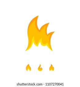 Colorful design of burning flame tongue in simple icon isolated on white background