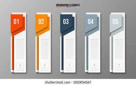 Colorful Design clean number 5 options banners template,graphic or website layout,easy to use.