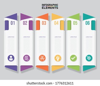 Colorful Design clean number 6 options banners template,graphic or website layout.