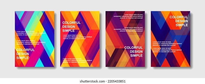 Colorful design cover minimalist shape and poster modern color style