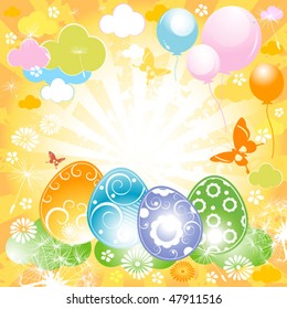 colorful design with easter eggs