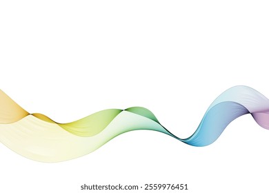 Colorful Design Element Gradient Wave Line Isolated on White Background. Abstract Transparent Smooth Wavy Horizontal Curved Line. Eps 10