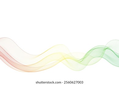 Colorful Design Element Gradient Wave Line Isolated on White Background. Abstract Transparent Smooth Wavy. Eps 10