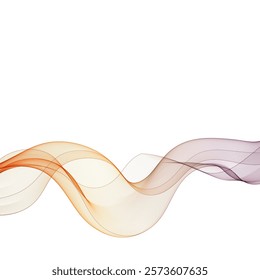 Colorful Design Element Gradient Wave Line Isolated on White Background. Abstract Transparent Smooth Wavy Horizontal Curved Line. Eps 10