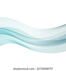 Colorful Design Element Gradient Wave Line Isolated on White Background. Abstract Transparent Smooth Wavy Horizontal Curved Line. Eps 10