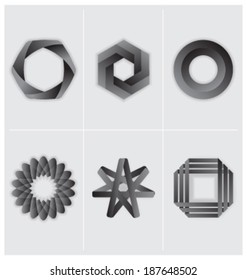 FARBIGE DESIGN-ELEMENTE. Markenidentitätsideen wie Logo