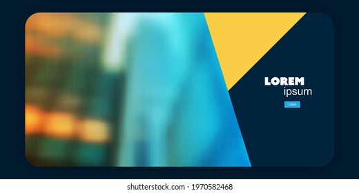 Colorful Design Elements - Header or Banner, Multi Purpose Creative Design Template for Web User Interfaces, Landing Page Layouts with Blurred Skyscraper, Urban Theme - Vector Illustration