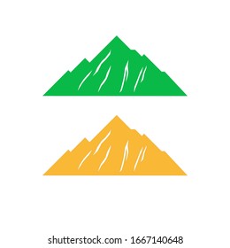 Elementos de diseño coloridos, colinas sobre pasos blancos