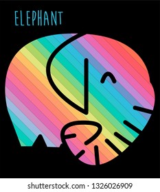 Colorful design elephant cute kids style vector