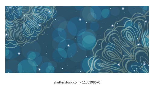 Colorful Design with Floral Mandala Background. Vector Design. Ottoman, Arabic, Oriental, Turkish, Indian,Motif. Template for Flyer or Invitation Card Design