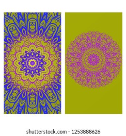 Colorful Design With Floral Mandala Background. Vector Design. Ottoman, Arabic, Oriental, Turkish, Indian,Motif. Template For Flyer Or Invitation Card Design