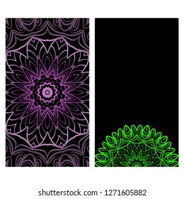 Colorful Design With Floral Mandala Background. Vector Design. Ottoman, Arabic, Oriental, Turkish, Indian,Motif. Template For Flyer Or Invitation Card Design