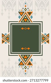 A colorful design with a green frame