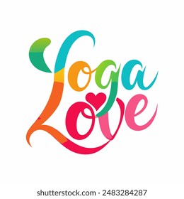 Colorful design with heart in middle, symbolizing love for yoga