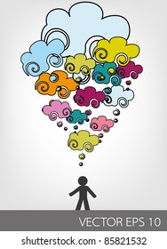 Colorful design made from speech bubbles