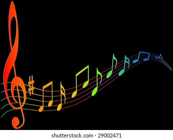 Elemento musical de diseño colorido