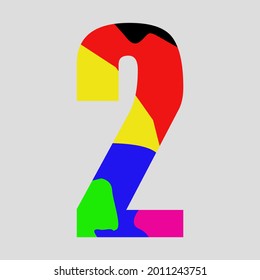 colorful design of number 2 in vector, good for background or logo