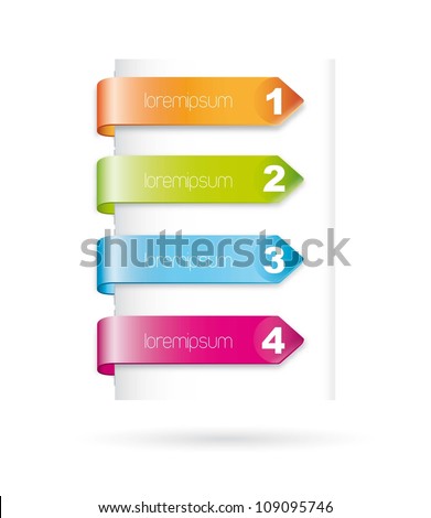 colorful design numbered over white background. vector illustration