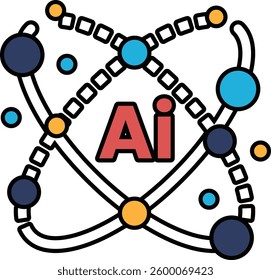 A colorful design of a star with the letters AI in red. The design is meant to represent the concept of artificial intelligence