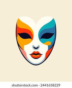 colorful design vibrant artwork vector illustration woman wearing an april fools mask festive ideal for festive projects