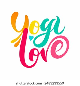 Colorful design with yoga love on white background