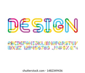 Colorful Designer Font Set in vector format