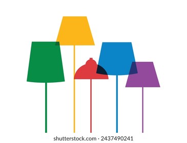 colorful desk lamp background vector illustration