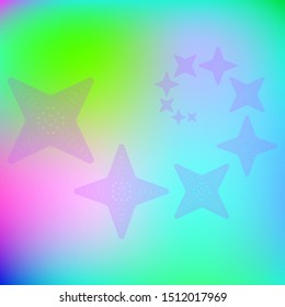 Colorful desktop background in the form of stars flying in a spiral.