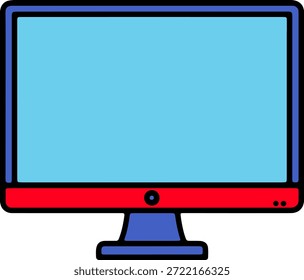 Ilustración plana de monitor de computadora de escritorio colorido