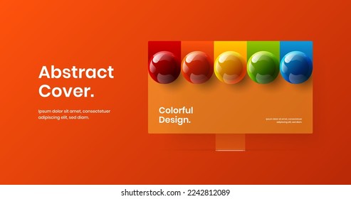 Colorful desktop mockup presentation concept. Abstract banner vector design illustration.