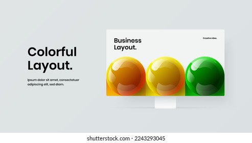 Colorful desktop mockup site illustration. Isolated web banner design vector layout.