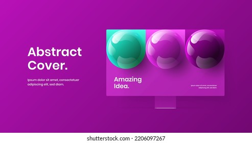Colorful desktop mockup site template. Isolated landing page vector design illustration.