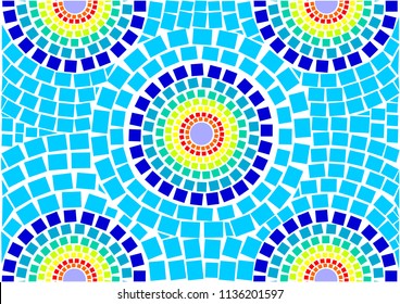 Colorful detail of mosaic texture. Ceramic tile texture. Easy to recolor. Abstract texture. Vector illustration.