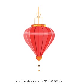 Colorful detailed illustration with chinese lanterns. Decorative asian element.