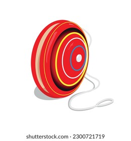 A colorful and detailed vector illustration of a traditional Mexican toy yoyo. With its intricate designs and rustic style, this yoyo evokes the nostalgia of childhood and Mexican culture.