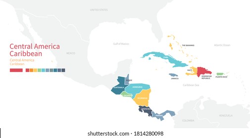 Colorful detailed vector map of the Central American, Caribbean country.