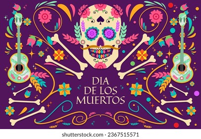 Colorful Dia De Los Muertos Background