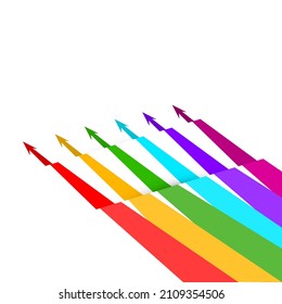 Colorful diagonal arrows on white background - vector