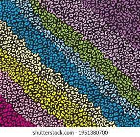 Colorful diagonal leopard texture For textile pattern