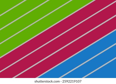Colorful diagonal line pattern with green, red and blue combination, suitable for modern design background.