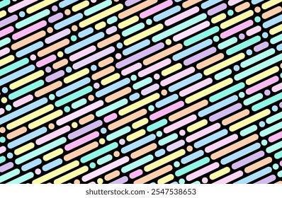 Ilustración vectorial geométrica colorida del fondo del modelo de las líneas diagonales con el fondo negro