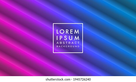 Colorful diagonal pipe shape vector illustration. Abstract background design template. Magenta pink purple blue. Dark cyberpunk multicolor gradient.