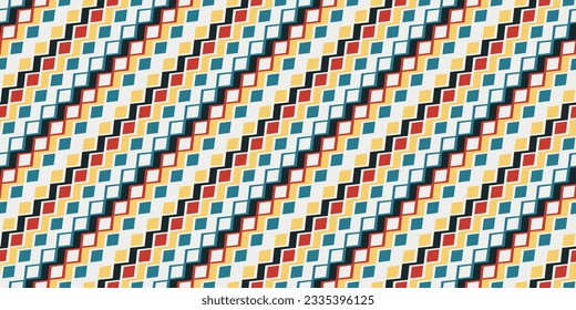 Colorful diagonal with rhombs, seamless pattern. Stylish and endless patern. For the interior, packaging, pillows, cups, notebooks, wallpapers.