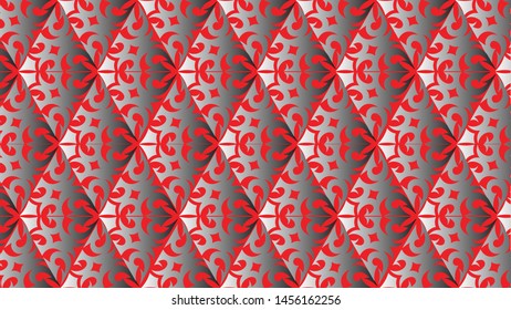 colorful diagonal tile decor art with red colored decoration