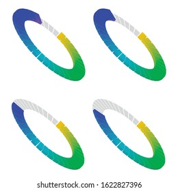 Colorful diagramme from segments. Vector illustration. For report