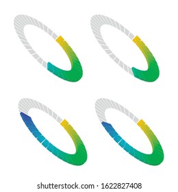Colorful diagramme from segments. Vector illustration. For report