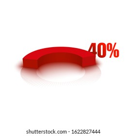 Colorful diagramme from segments. Vector illustration. For report