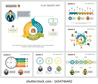 Colorful diagrams set for presentation slide templates. Business design elements. Planning concept can be used for annual report, advertising, flyer layout and banner design.