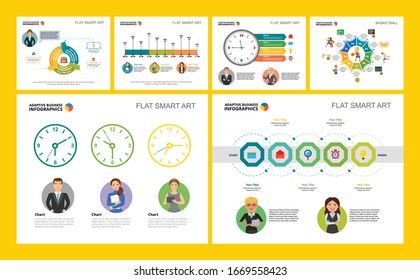 Colorful diagrams set for presentation slide templates. Business design elements. Planning concept can be used for annual report, advertising, flyer layout and banner design.